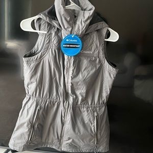 Columbia Womens Solid Gray Zip Front Lighweight Vest